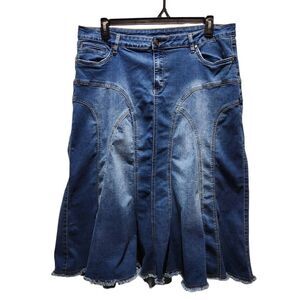 Esteez a line denim skirt mermaid jean midi maxi 16